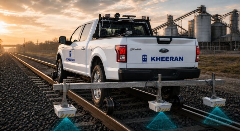 railway ballast fouling GPR truck conducting hi-rail survey