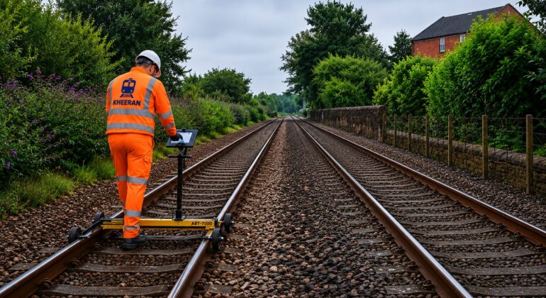 railway LiDAR scanning corridor point cloud capture from hi-rail